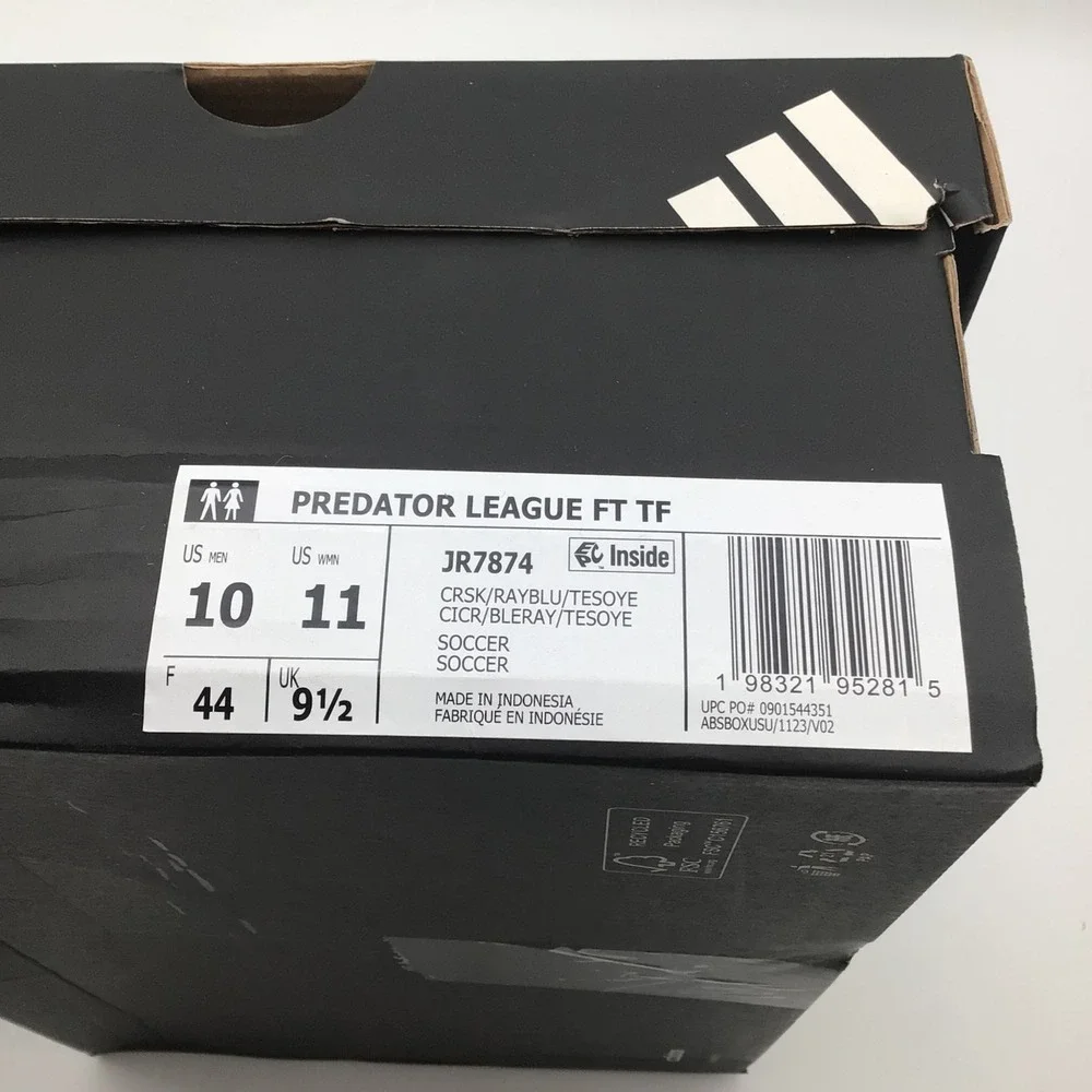 Adidas Predator League FT‎ TF Soccer Cleats Blue Purple JR7874 Mens Size 10 NEW